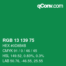 Color code: RGB 13 139 75 | qconv.com