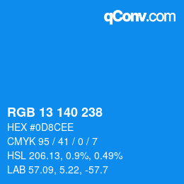 Color code: RGB 13 140 238 | qconv.com