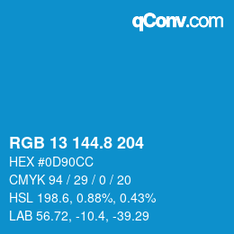 カラーコード: RGB 13 144.8 204 | qconv.com