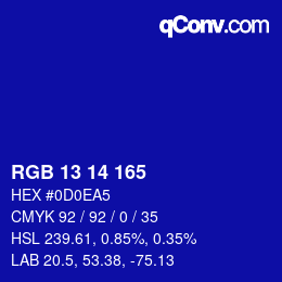 Color code: RGB 13 14 165 | qconv.com