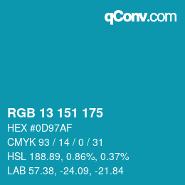 Color code: RGB 13 151 175 | qconv.com