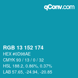 Color code: RGB 13 152 174 | qconv.com