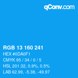 Color code: RGB 13 160 241 | qconv.com