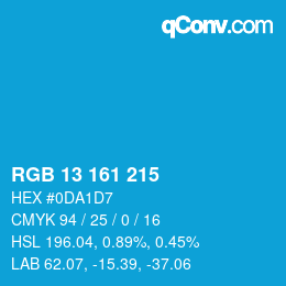 カラーコード: RGB 13 161 215 | qconv.com