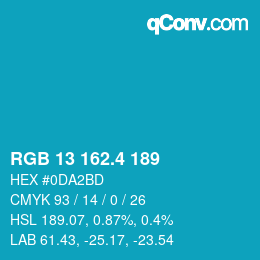 カラーコード: RGB 13 162.4 189 | qconv.com