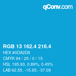 カラーコード: RGB 13 162.4 216.4 | qconv.com