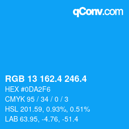 カラーコード: RGB 13 162.4 246.4 | qconv.com