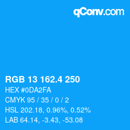 カラーコード: RGB 13 162.4 250 | qconv.com