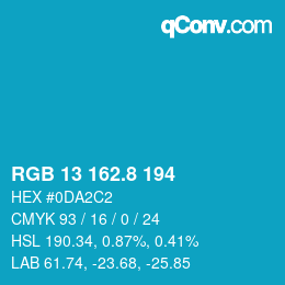 カラーコード: RGB 13 162.8 194 | qconv.com