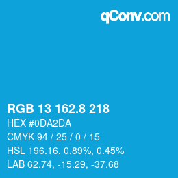 カラーコード: RGB 13 162.8 218 | qconv.com