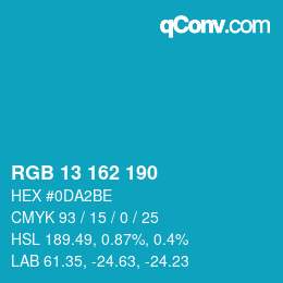 Color code: RGB 13 162 190 | qconv.com