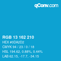 カラーコード: RGB 13 162 210 | qconv.com