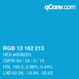 カラーコード: RGB 13 162 213 | qconv.com