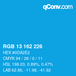 Color code: RGB 13 162 226 | qconv.com