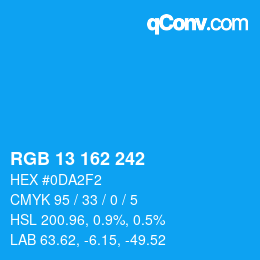 Color code: RGB 13 162 242 | qconv.com