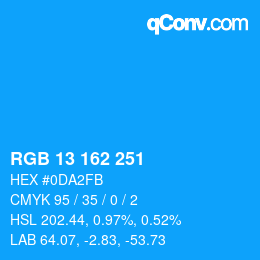 Color code: RGB 13 162 251 | qconv.com