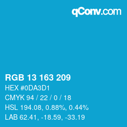カラーコード: RGB 13 163 209 | qconv.com