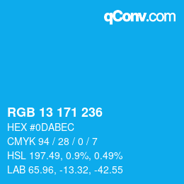 Color code: RGB 13 171 236 | qconv.com