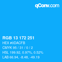Color code: RGB 13 172 251 | qconv.com