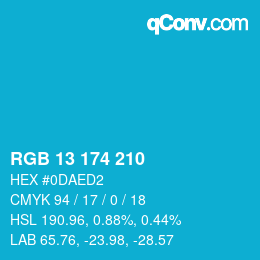 Color code: RGB 13 174 210 | qconv.com