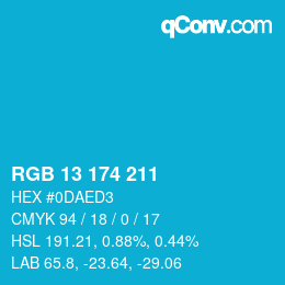 Color code: RGB 13 174 211 | qconv.com