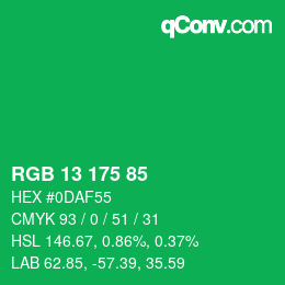 Color code: RGB 13 175 85 | qconv.com