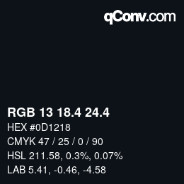 カラーコード: RGB 13 18.4 24.4 | qconv.com