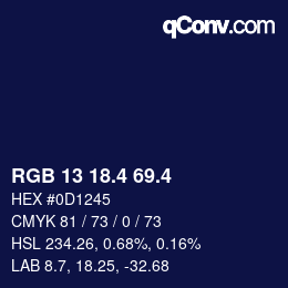 カラーコード: RGB 13 18.4 69.4 | qconv.com