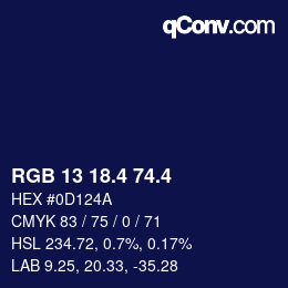 カラーコード: RGB 13 18.4 74.4 | qconv.com
