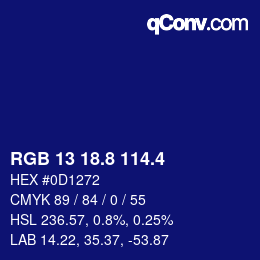 カラーコード: RGB 13 18.8 114.4 | qconv.com