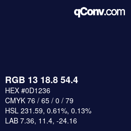 カラーコード: RGB 13 18.8 54.4 | qconv.com
