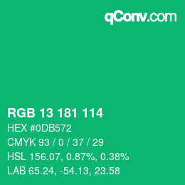Color code: RGB 13 181 114 | qconv.com