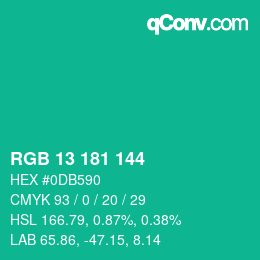 Color code: RGB 13 181 144 | qconv.com