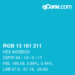 Color code: RGB 13 181 211 | qconv.com