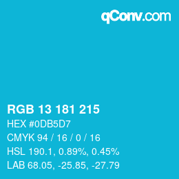 Color code: RGB 13 181 215 | qconv.com