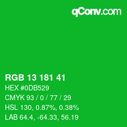 Color code: RGB 13 181 41 | qconv.com
