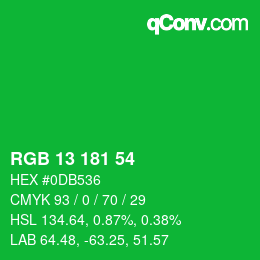 Color code: RGB 13 181 54 | qconv.com