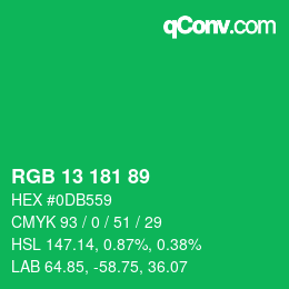 Color code: RGB 13 181 89 | qconv.com