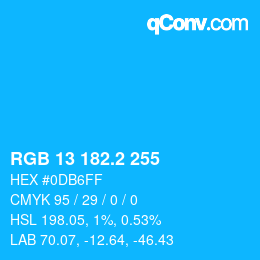 カラーコード: RGB 13 182.2 255 | qconv.com