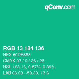 Color code: RGB 13 184 136 | qconv.com