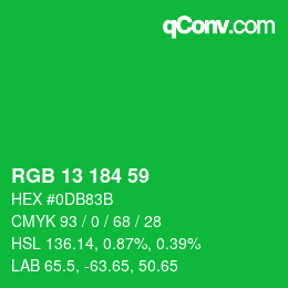 Color code: RGB 13 184 59 | qconv.com