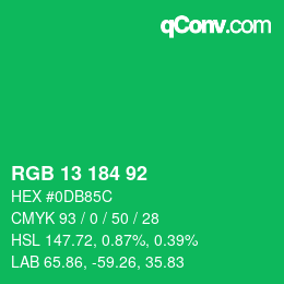 Color code: RGB 13 184 92 | qconv.com