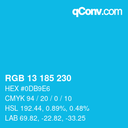 Color code: RGB 13 185 230 | qconv.com