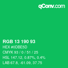 Código de color: RGB 13 190 93 | qconv.com
