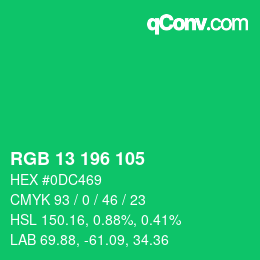 Color code: RGB 13 196 105 | qconv.com