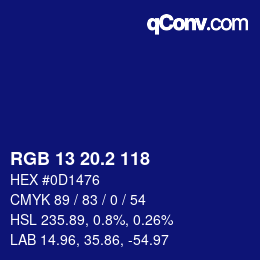 カラーコード: RGB 13 20.2 118 | qconv.com
