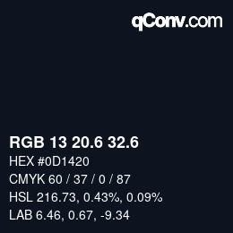 カラーコード: RGB 13 20.6 32.6 | qconv.com