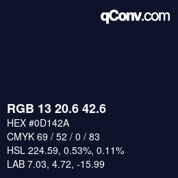 カラーコード: RGB 13 20.6 42.6 | qconv.com