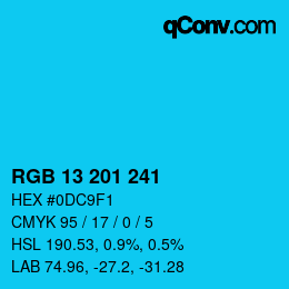 Color code: RGB 13 201 241 | qconv.com