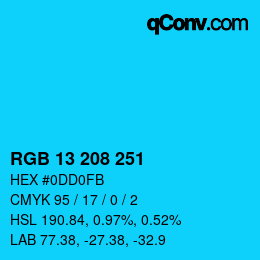 Color code: RGB 13 208 251 | qconv.com